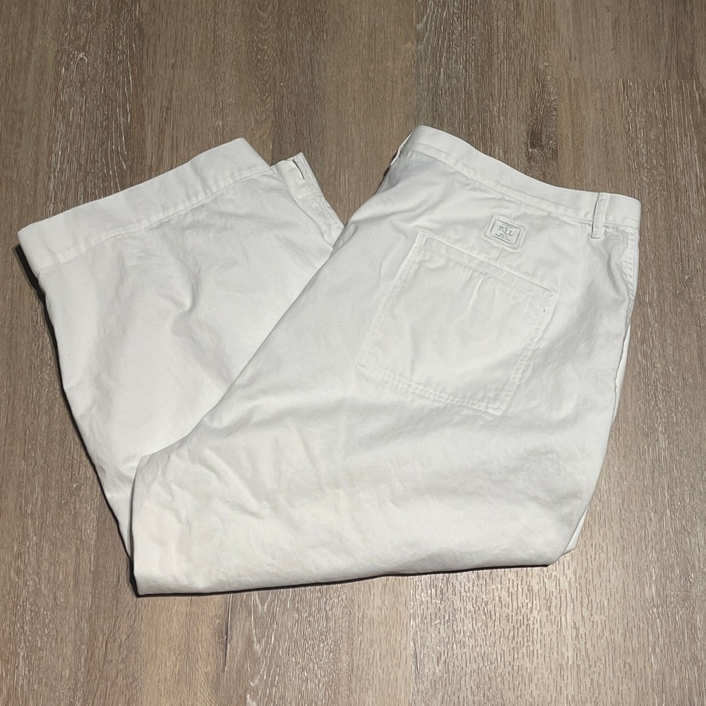 Ralph Lauren 22W White Cotton Capris‎ Cropped Pants Womens Casual Summer EUC
